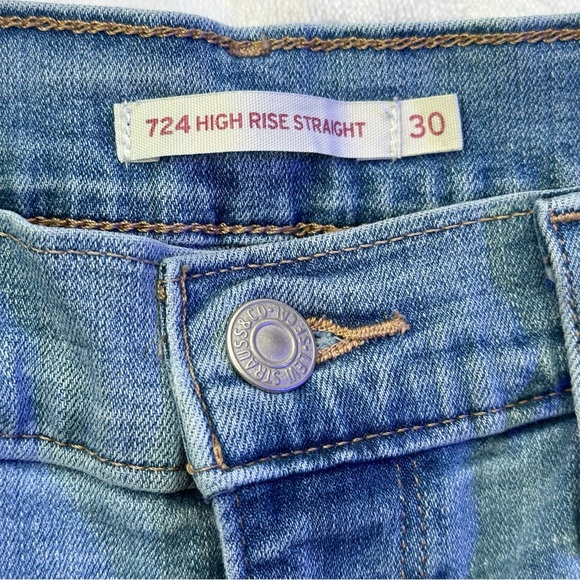 Levi’s 724 High Rise Straight Jeans Light Wash Size W30 L30 - Picture 6 of 10